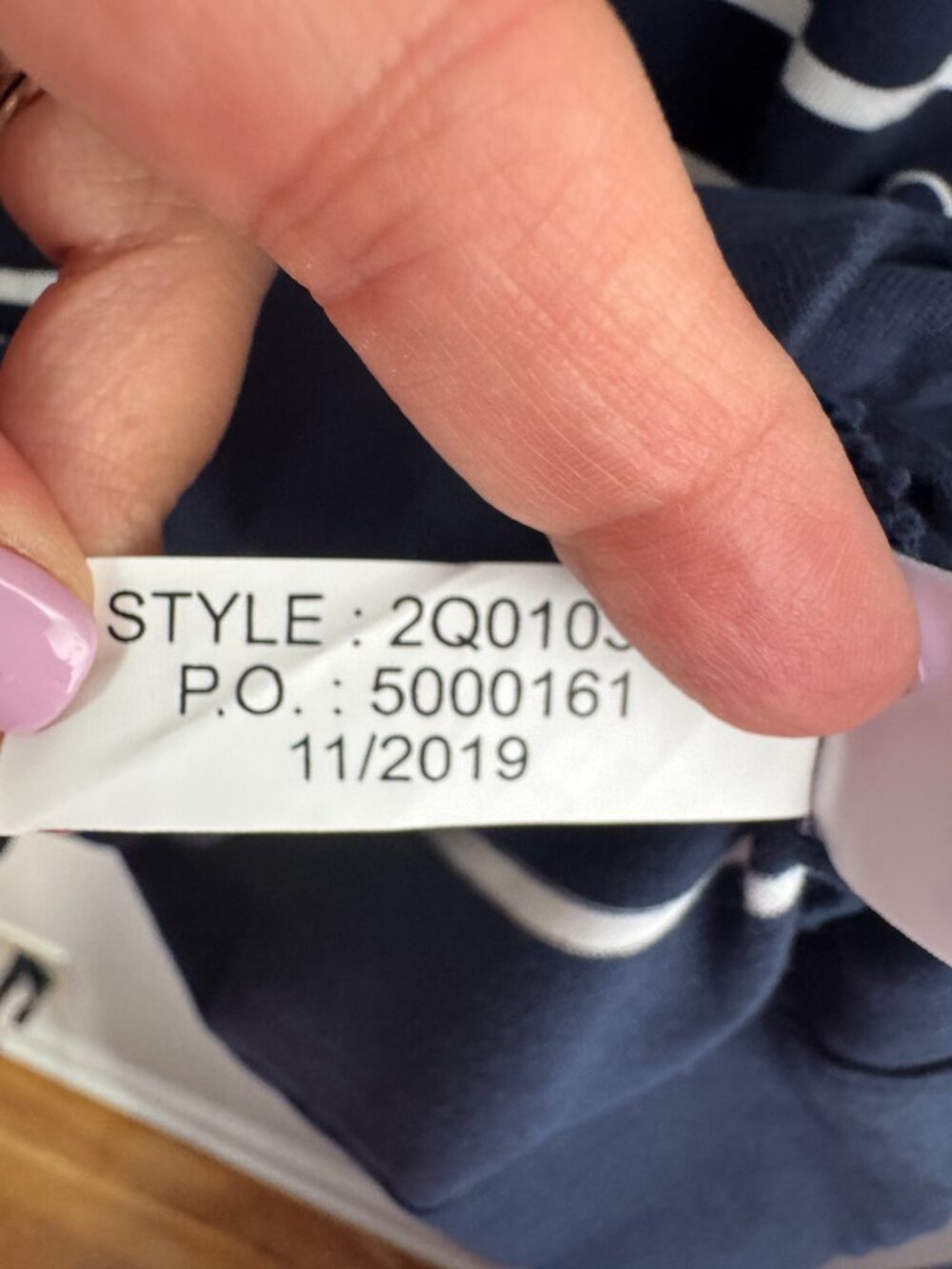 Vineyard Vines Navy 100% Cotton White Striped Knit Shift Dress Scalloped Hem - M - Picture 6 of 7